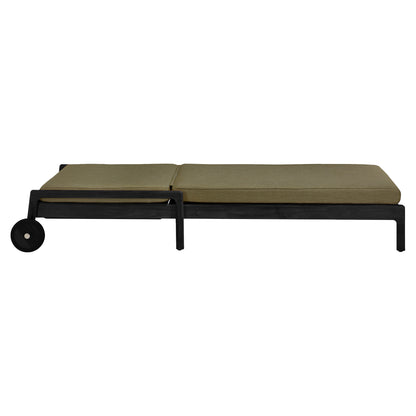 Jack Outdoor Adjustable Lounger - Black Teak, Green