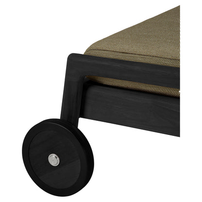 Jack Outdoor Adjustable Lounger - Black Teak, Green