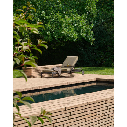 Jack Outdoor Adjustable Lounger - Teak, Green