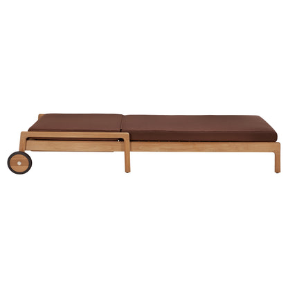 Jack Outdoor Adjustable Lounger - Teak, Burgundy