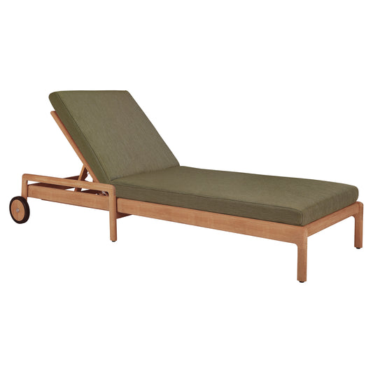 Jack Outdoor Adjustable Lounger - Teak, Green