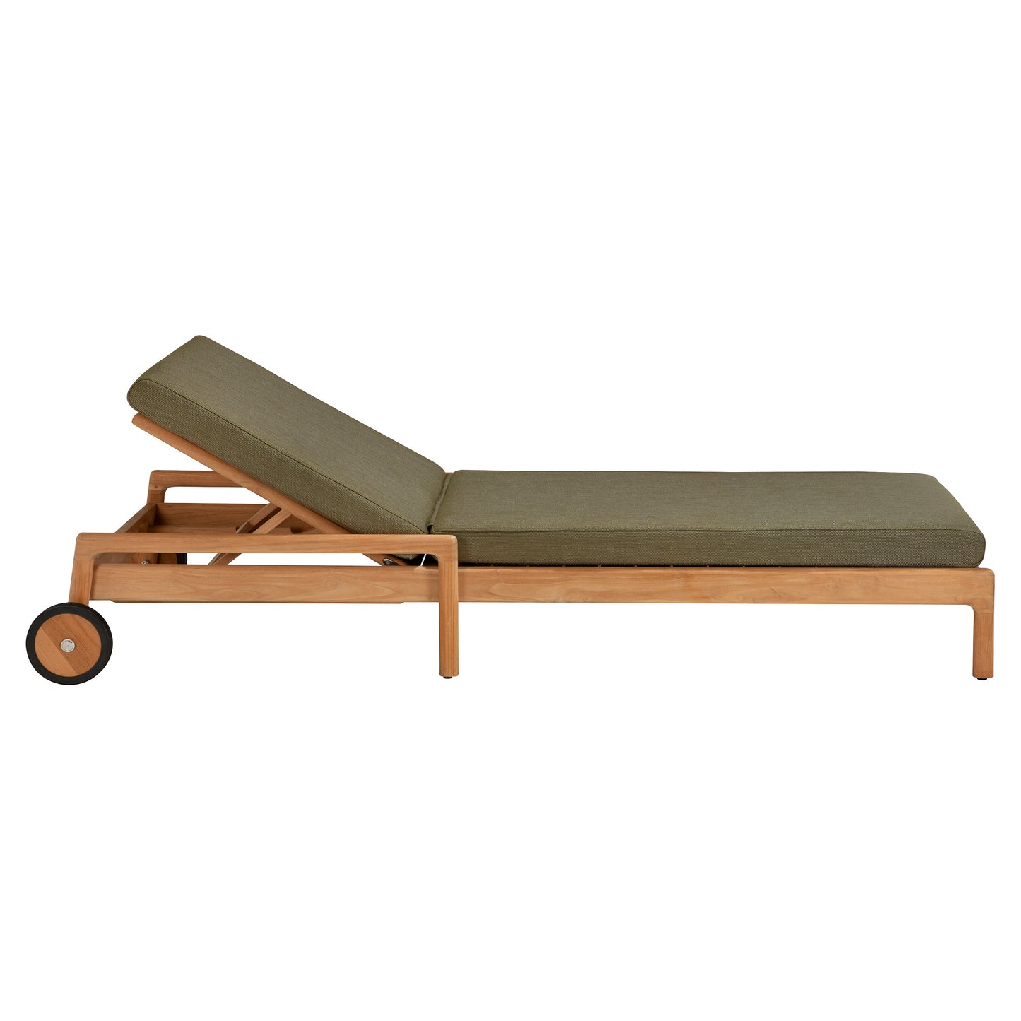 Jack Outdoor Adjustable Lounger - Teak, Green