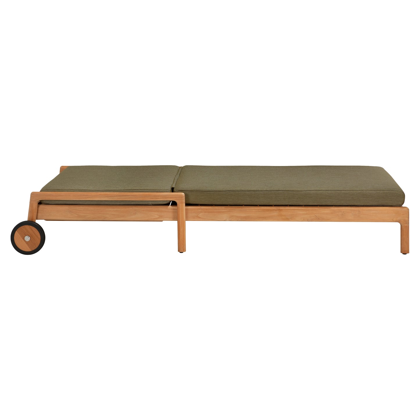 Jack Outdoor Adjustable Lounger - Teak, Green