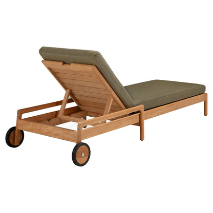 Jack Outdoor Adjustable Lounger - Teak, Green
