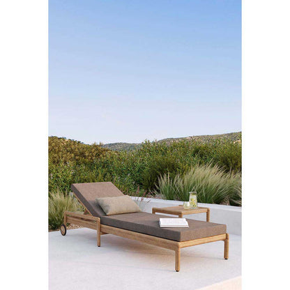 Jack Outdoor Adjustable Lounger With Cushion - Teak, Mocha