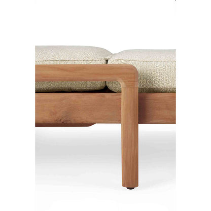 Jack Outdoor Adjustable Lounger With Cushion - Teak, Natural