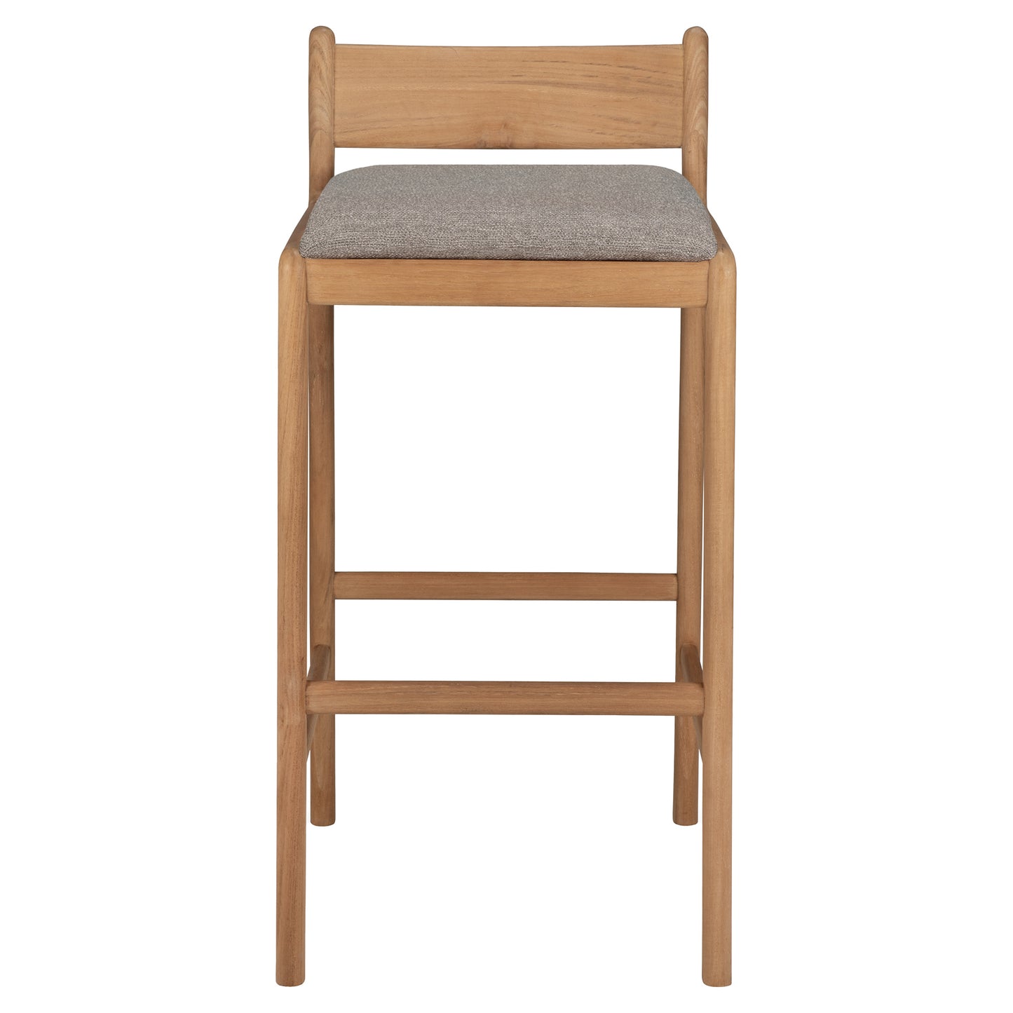 Jack Outdoor Bar Stool - Teak, Mocha Cushion
