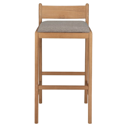 Jack Outdoor Bar Stool - Teak, Mocha Cushion