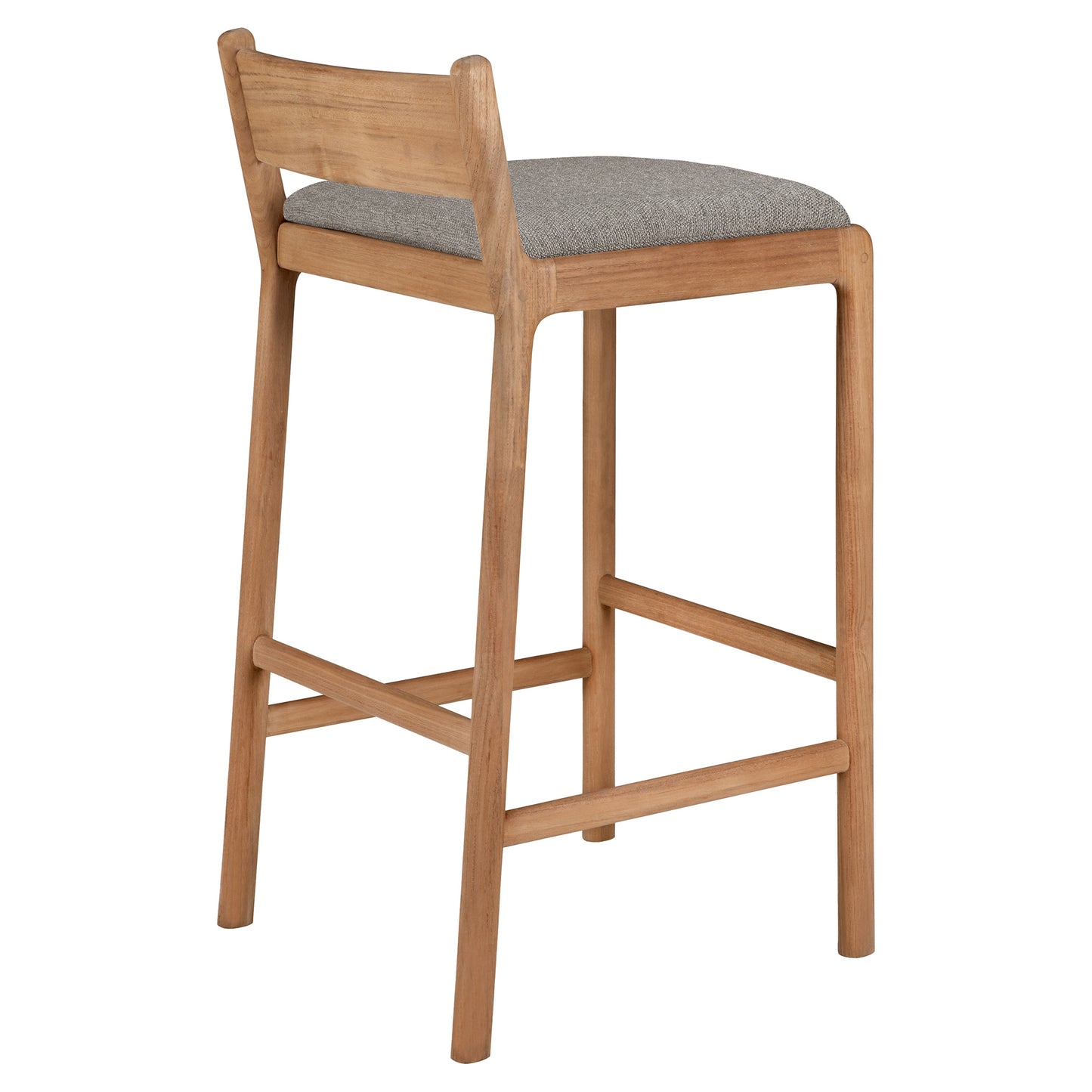Jack Outdoor Bar Stool - Teak, Mocha Cushion