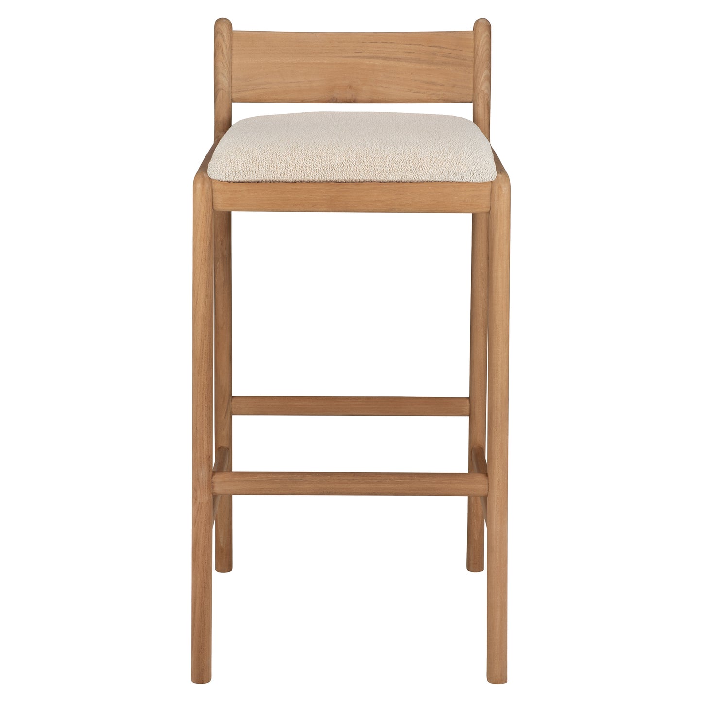 Jack Outdoor Bar Stool - Teak, Natural Cushion