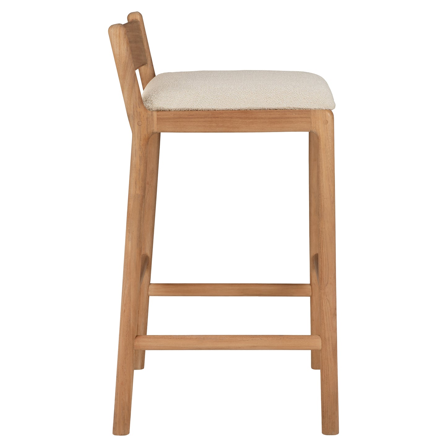 Jack Outdoor Bar Stool - Teak, Natural Cushion