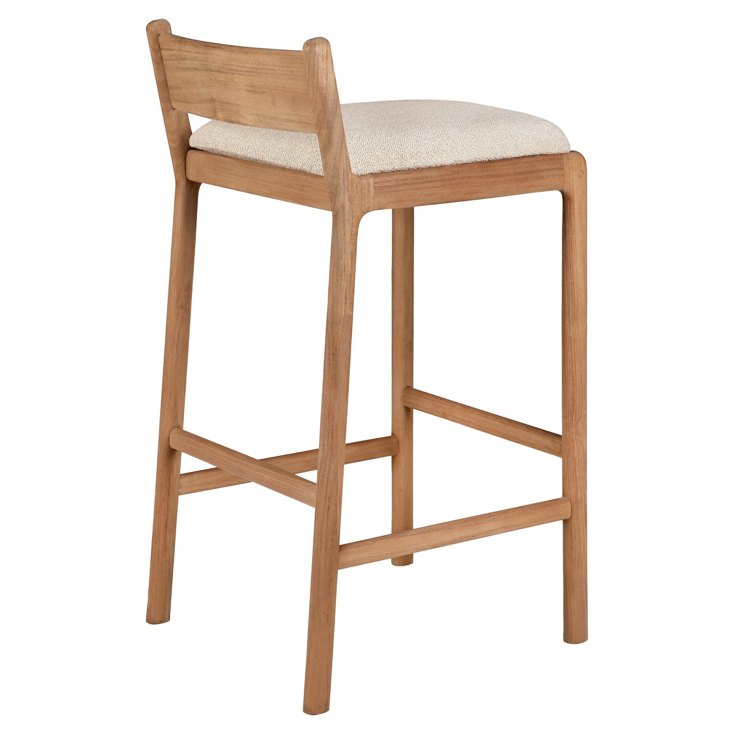 Jack Outdoor Bar Stool - Teak, Natural Cushion