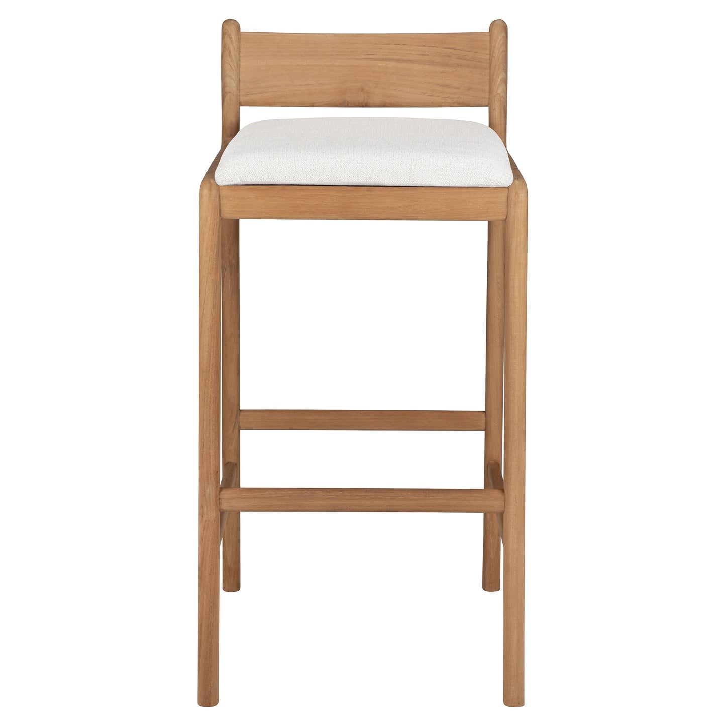 Jack Outdoor Bar Stool - Teak, Off White Cushion