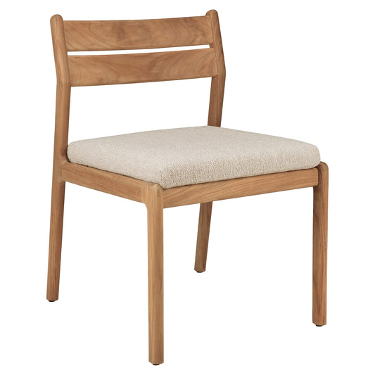 Jack Outdoor Dining Chair - Teak, Natural Cushion