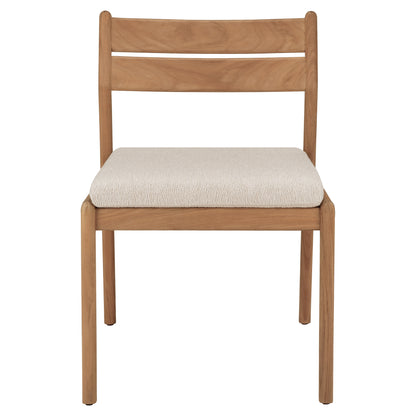 Jack Outdoor Dining Chair - Teak, Natural Cushion