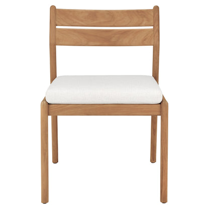 Jack Outdoor Dining Chair - Teak, Off White Cushion