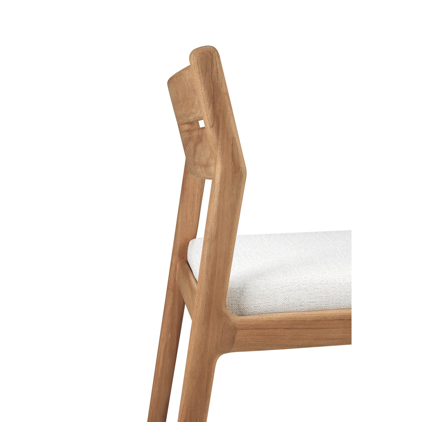Jack Outdoor Dining Chair - Teak, Off White Cushion