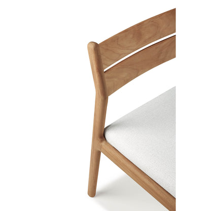 Jack Outdoor Dining Chair - Teak, Off White Cushion