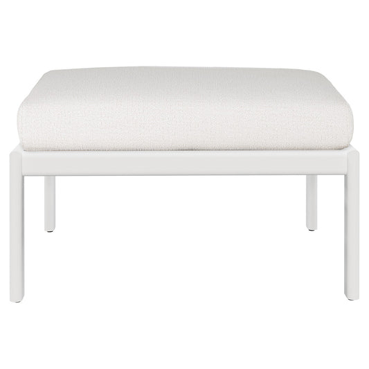 Jack Outdoor Footstool - Aluminum, Off White