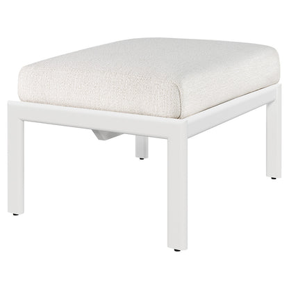 Jack Outdoor Footstool - Aluminum, Off White