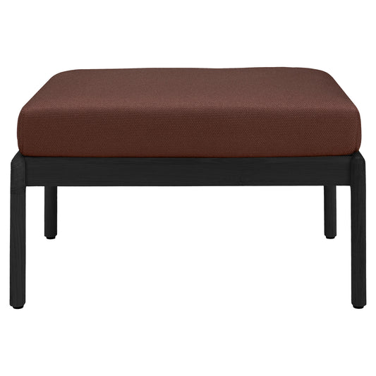 Jack Outdoor Footstool - Black Teak, Burgundy