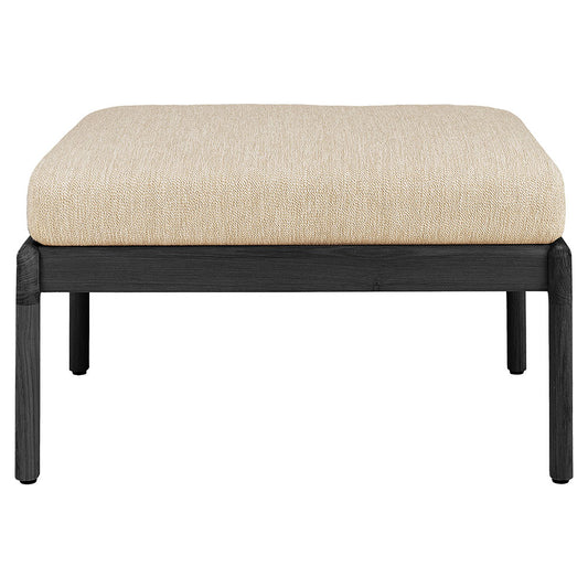 Jack Outdoor Footstool - Black Teak, Natural