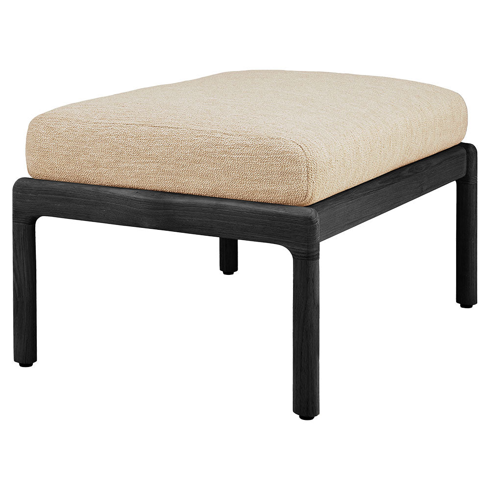 Jack Outdoor Footstool - Black Teak, Natural