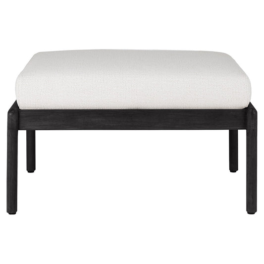 Jack Outdoor Footstool - Black Teak, Off White