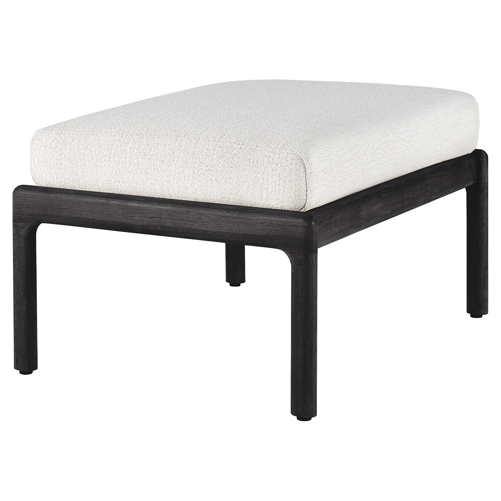 Jack Outdoor Footstool - Black Teak, Off White