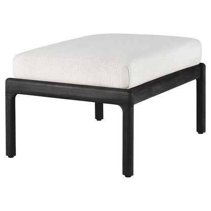 Jack Outdoor Footstool - Black Teak, Off White