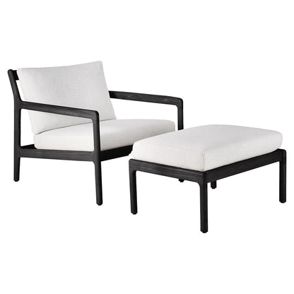 Jack Outdoor Footstool - Black Teak, Off White