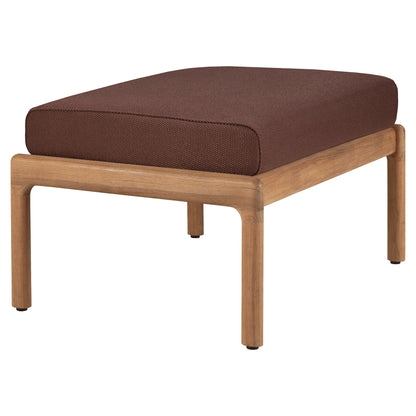Jack Outdoor Footstool - Teak, Burgundy