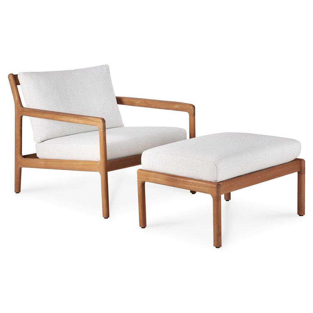 Jack Outdoor Footstool - Teak, Off White
