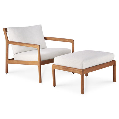 Jack Outdoor Footstool - Teak, Off White