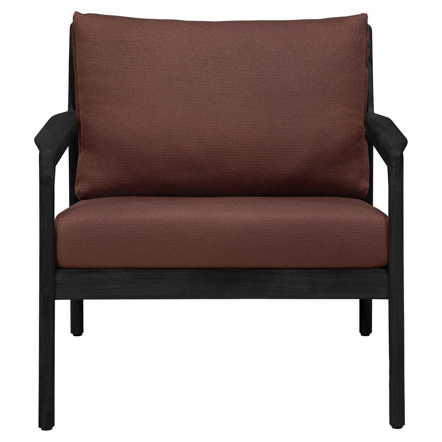 Jack Outdoor Lounge Chair - Black Teak, Burgundy
