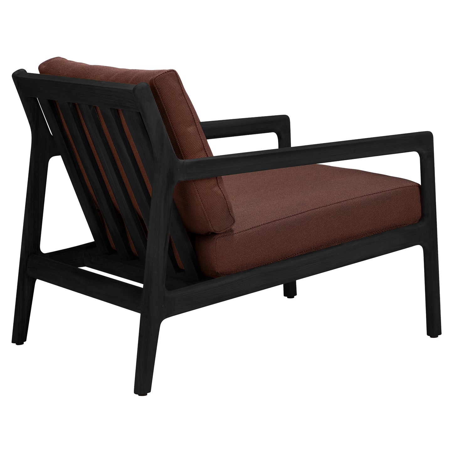 Jack Outdoor Lounge Chair - Black Teak, Burgundy