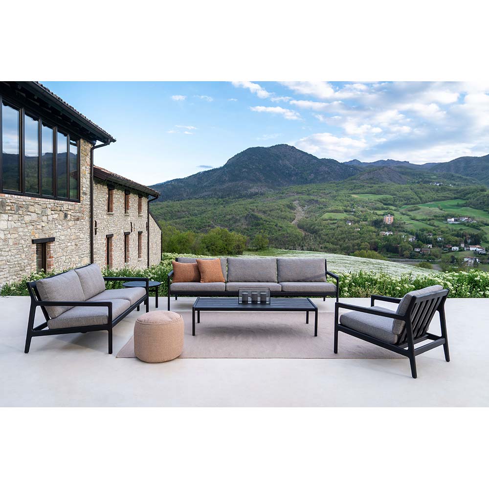 Jack Outdoor Lounge Chair - Black Teak, Mocha