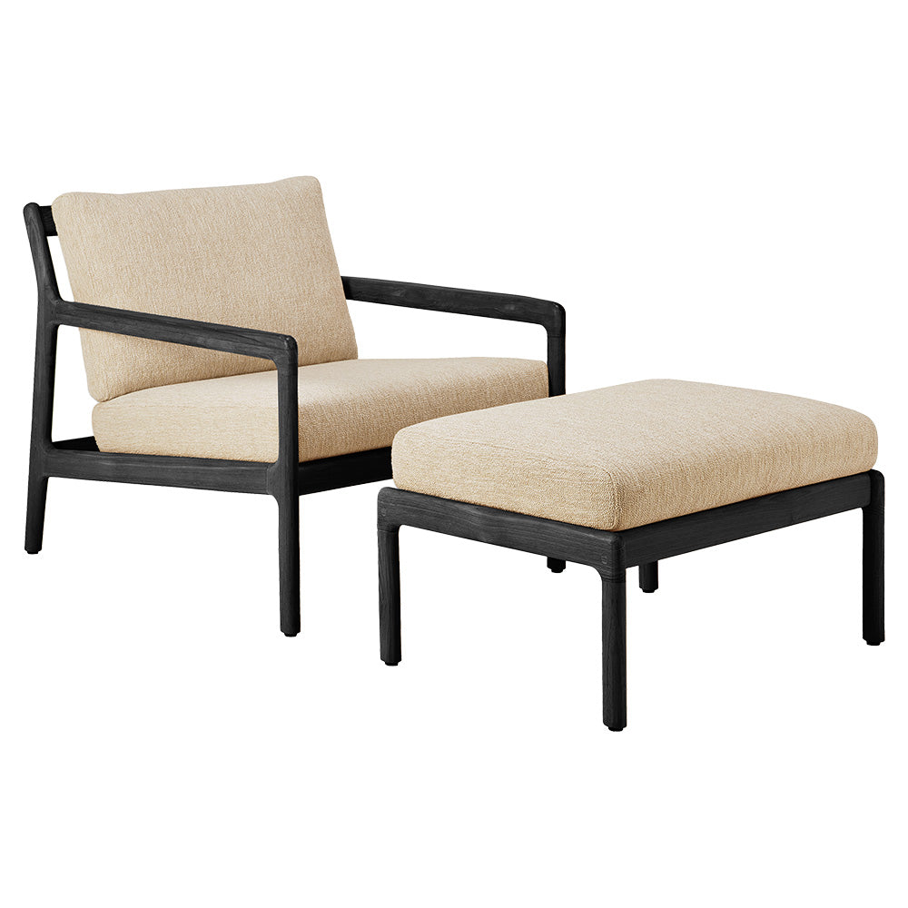 Jack Outdoor Lounge Chair - Black Teak, Natural