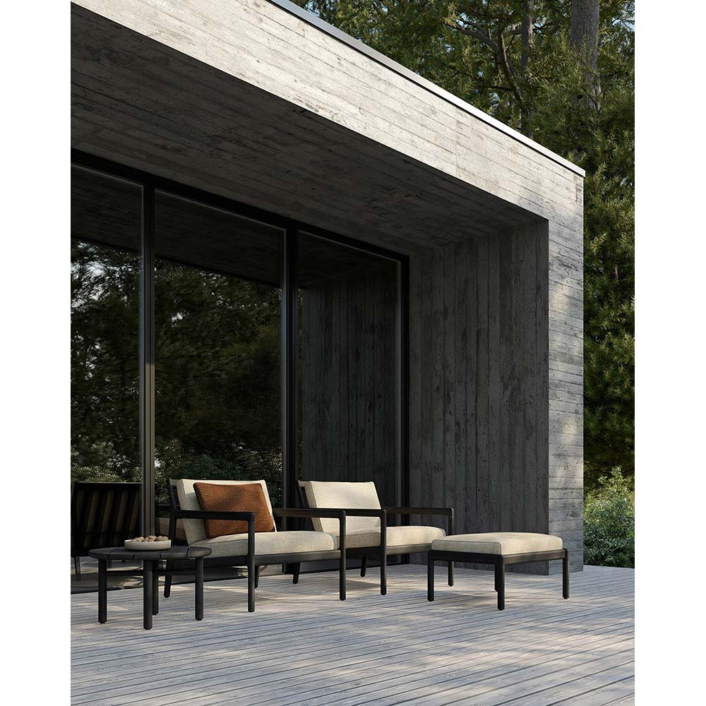 Jack Outdoor Lounge Chair - Black Teak, Natural