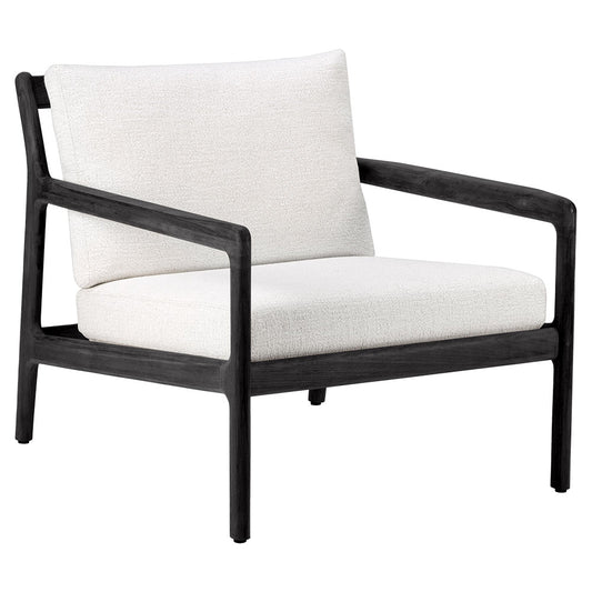 Jack Outdoor Lounge Chair - Black Teak, Off White
