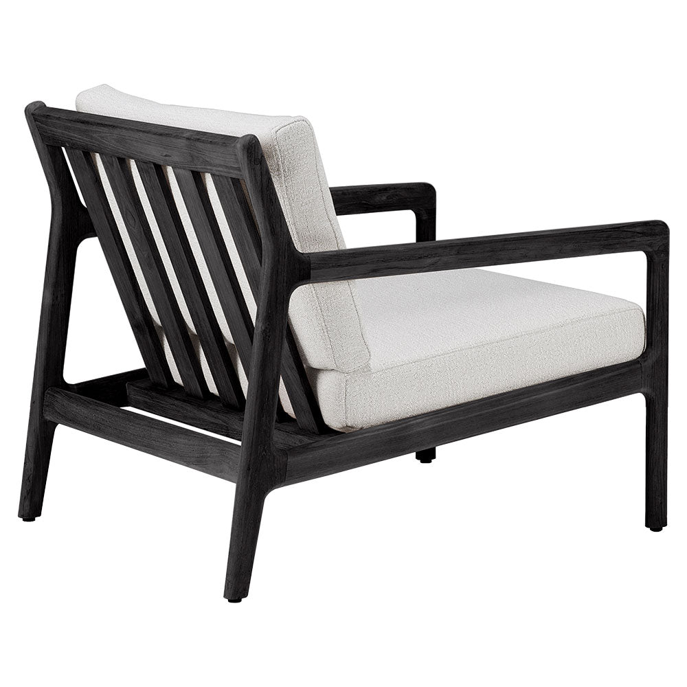 Jack Outdoor Lounge Chair - Black Teak, Off White
