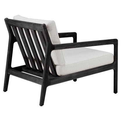 Jack Outdoor Lounge Chair - Black Teak, Off White