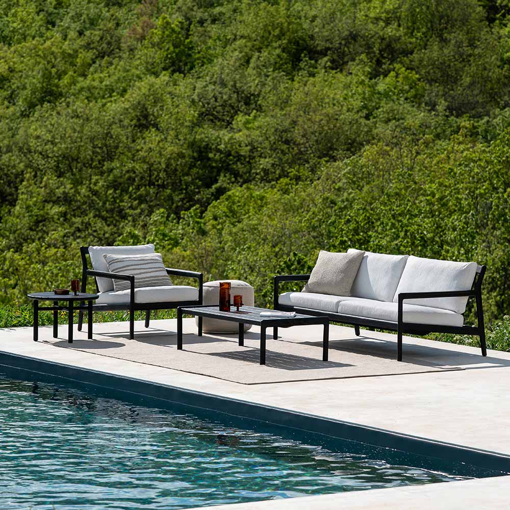 Jack Outdoor Lounge Chair - Black Teak, Green