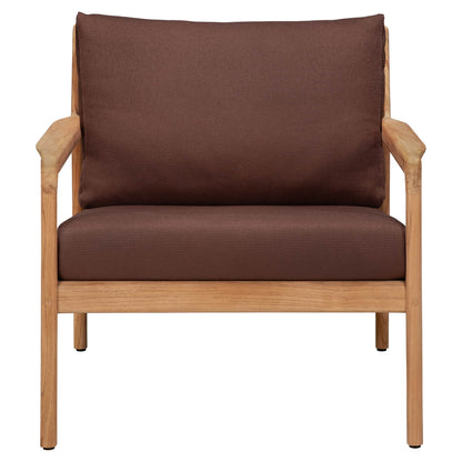 Jack Outdoor Lounge Chair - Teak, Burgundy