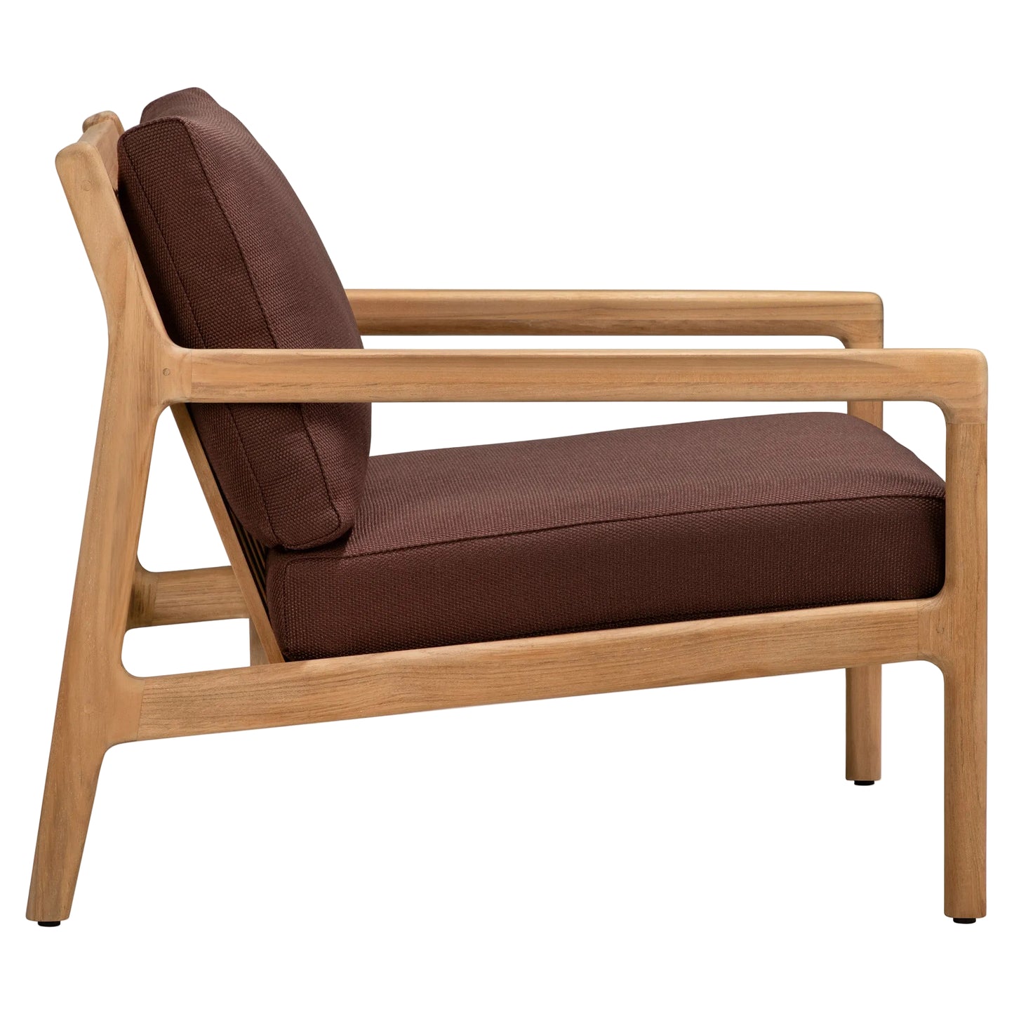 Jack Outdoor Lounge Chair - Teak, Burgundy
