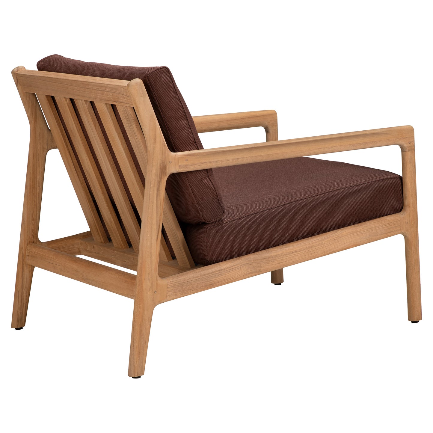 Jack Outdoor Lounge Chair - Teak, Burgundy