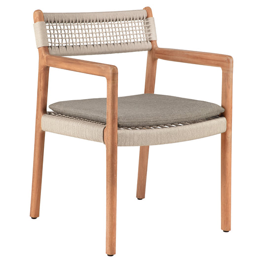 Jack Woven Outdoor Dining Chair With Armrest - Silt Cushion