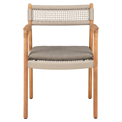 Jack Woven Outdoor Dining Chair With Armrest - Silt Cushion