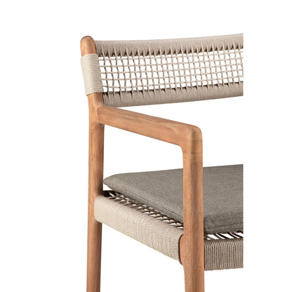 Jack Woven Outdoor Dining Chair With Armrest - Silt Cushion