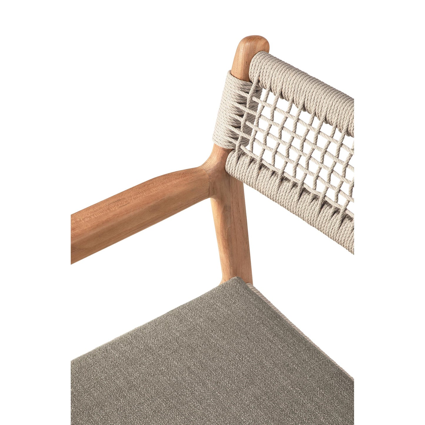 Jack Woven Outdoor Dining Chair With Armrest - Silt Cushion